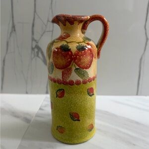 VTG Italica ARS Hand-Painted Italian Art Pottery Olive Oil Cruet Grandmillennial